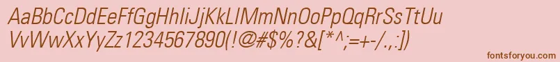 PartnercondensedlightOblique Font – Brown Fonts on Pink Background