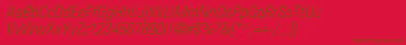 Police PartnercondensedlightOblique – polices brunes sur fond rouge