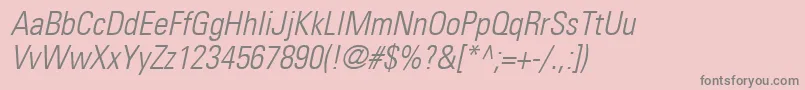 PartnercondensedlightOblique Font – Gray Fonts on Pink Background