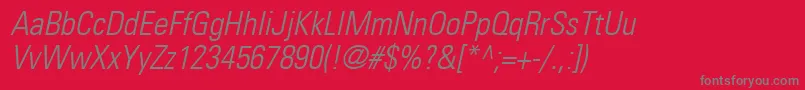 PartnercondensedlightOblique Font – Gray Fonts on Red Background