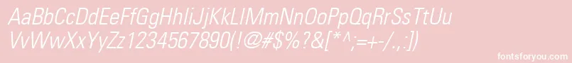 PartnercondensedlightOblique Font – White Fonts on Pink Background