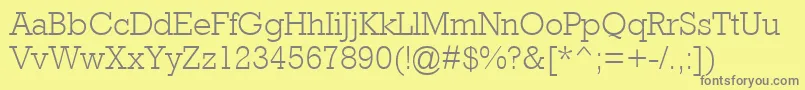 AstuteLightSsiLight-Schriftart – Graue Schriften auf gelbem Hintergrund