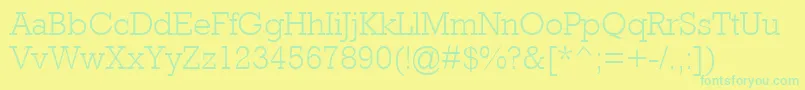 Czcionka AstuteLightSsiLight – zielone czcionki na żółtym tle