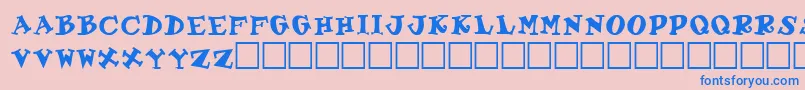 GabrielleRegular Font – Blue Fonts on Pink Background
