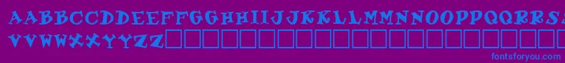 フォントGabrielleRegular – 紫色の背景に青い文字