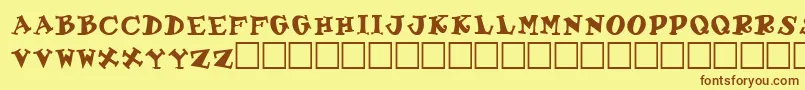 GabrielleRegular Font – Brown Fonts on Yellow Background