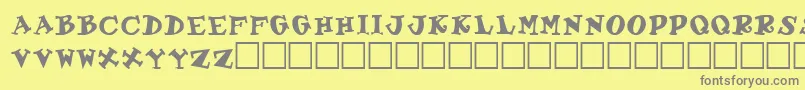 フォントGabrielleRegular – 黄色の背景に灰色の文字