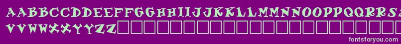 GabrielleRegular-fontti – vihreät fontit violetilla taustalla