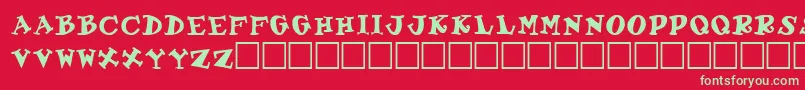 GabrielleRegular Font – Green Fonts on Red Background