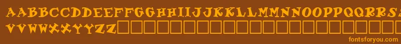 GabrielleRegular Font – Orange Fonts on Brown Background