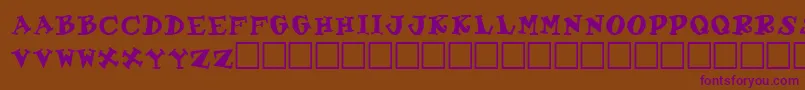 GabrielleRegular Font – Purple Fonts on Brown Background