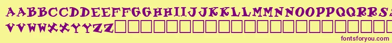 GabrielleRegular Font – Purple Fonts on Yellow Background