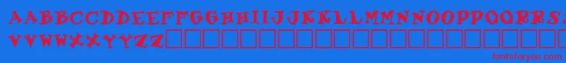 GabrielleRegular Font – Red Fonts on Blue Background