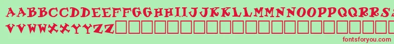 GabrielleRegular Font – Red Fonts on Green Background