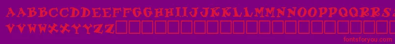 GabrielleRegular Font – Red Fonts on Purple Background