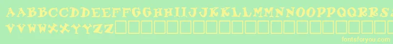 GabrielleRegular Font – Yellow Fonts on Green Background