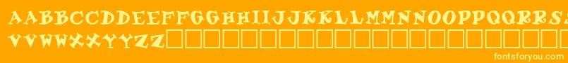 フォントGabrielleRegular – オレンジの背景に黄色の文字