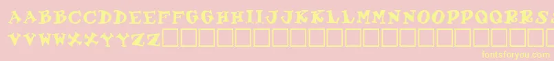 GabrielleRegular-Schriftart – Gelbe Schriften auf rosa Hintergrund