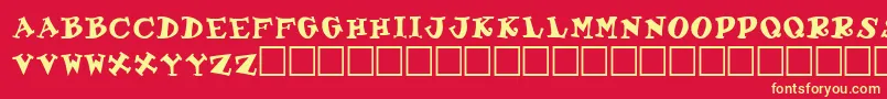 GabrielleRegular-fontti – keltaiset fontit punaisella taustalla
