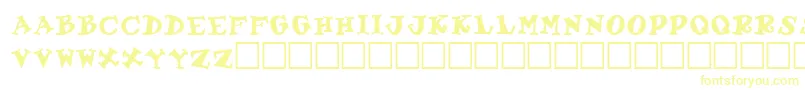 フォントGabrielleRegular – 白い背景に黄色の文字