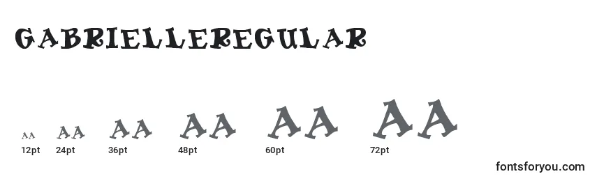 Размеры шрифта GabrielleRegular