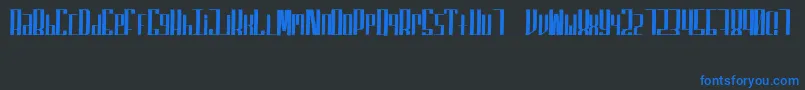 SuperfuckedSmall Font – Blue Fonts on Black Background