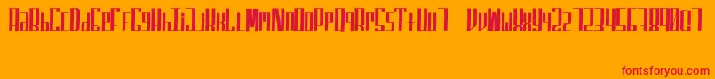 SuperfuckedSmall-Schriftart – Rote Schriften auf orangefarbenem Hintergrund