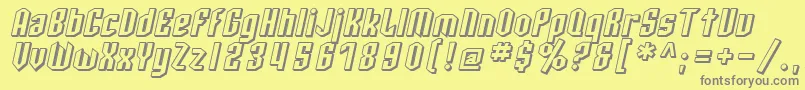 SfArcheryBlackShadedOblique Font – Gray Fonts on Yellow Background