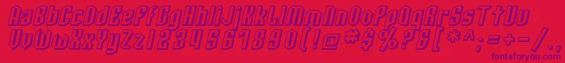 SfArcheryBlackShadedOblique-Schriftart – Violette Schriften auf rotem Hintergrund