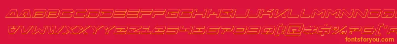 Freeagentbold3Dital Font – Orange Fonts on Red Background