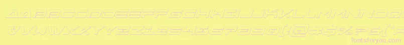 Freeagentbold3Dital-fontti – vaaleanpunaiset fontit keltaisella taustalla