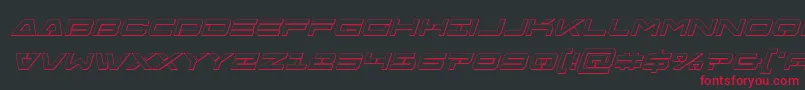 Freeagentbold3Dital-Schriftart – Rote Schriften auf schwarzem Hintergrund