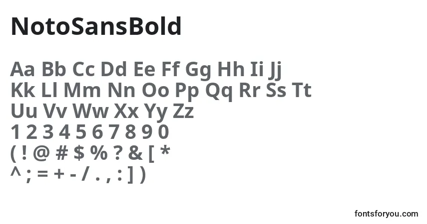 Czcionka NotoSansBold – alfabet, cyfry, specjalne znaki