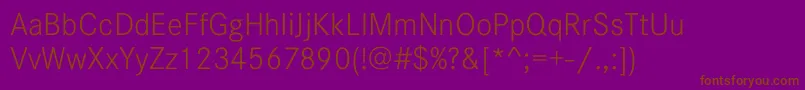 CorporateSW15Light-fontti – ruskeat fontit violetilla taustalla