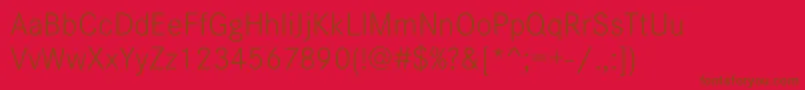 Czcionka CorporateSW15Light – brązowe czcionki na czerwonym tle