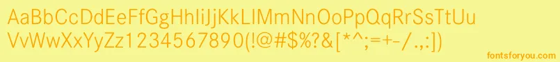CorporateSW15Light Font – Orange Fonts on Yellow Background