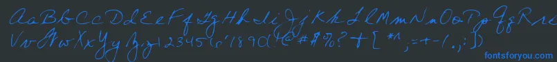 Lehn197 Font – Blue Fonts on Black Background