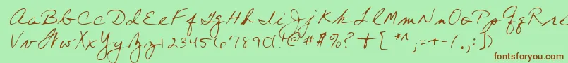 Lehn197 Font – Brown Fonts on Green Background