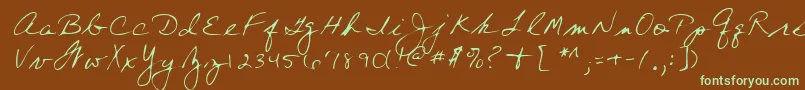 Lehn197 Font – Green Fonts on Brown Background