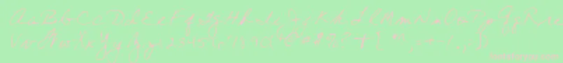 Lehn197-fontti – vaaleanpunaiset fontit vihreällä taustalla