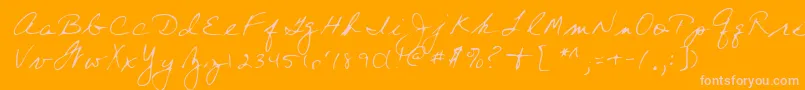 Lehn197 Font – Pink Fonts on Orange Background