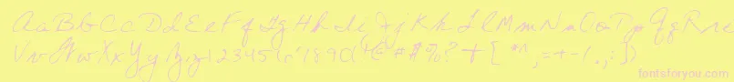 Fonte Lehn197 – fontes rosa em um fundo amarelo