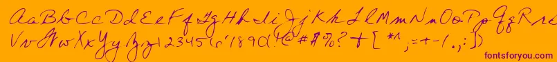 Lehn197-Schriftart – Violette Schriften auf orangefarbenem Hintergrund