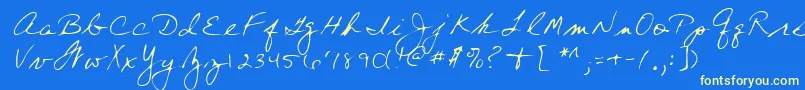 Lehn197-Schriftart – Gelbe Schriften auf blauem Hintergrund