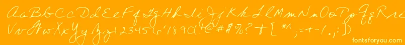 Lehn197 Font – Yellow Fonts on Orange Background