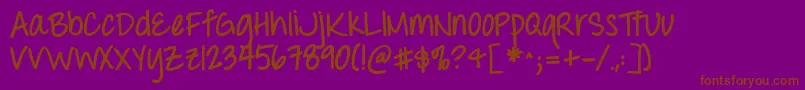 Throwmyhandsupintheairbold Font – Brown Fonts on Purple Background