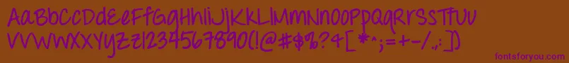 Шрифт Throwmyhandsupintheairbold – фиолетовые шрифты на коричневом фоне