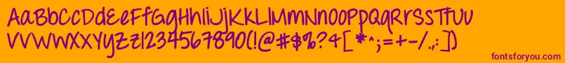 Throwmyhandsupintheairbold Font – Purple Fonts on Orange Background