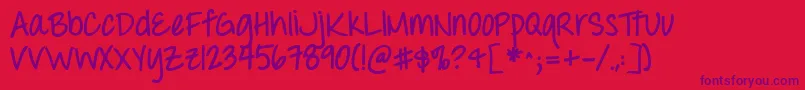 Throwmyhandsupintheairbold Font – Purple Fonts on Red Background