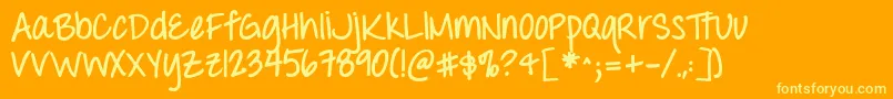 Throwmyhandsupintheairbold Font – Yellow Fonts on Orange Background